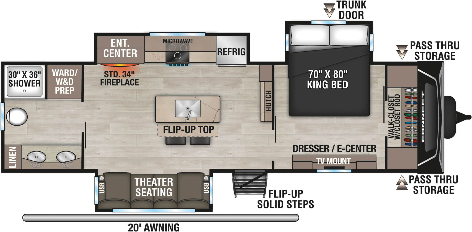 2025 KZ RV Connect C293RB Travel Trailer Floorplan
