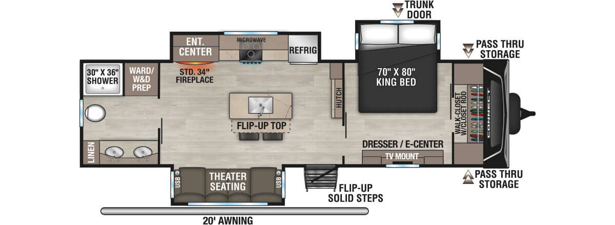 2025 KZ RV Connect C293RB Travel Trailer Floorplan