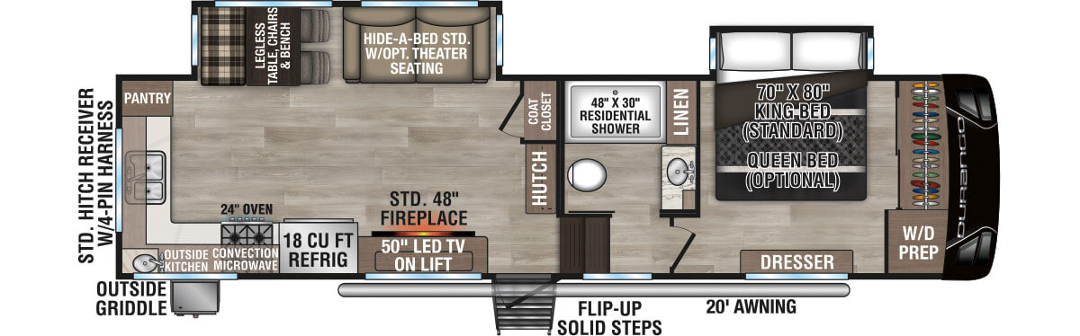 2025 KZ RV Durango D281RKD Fifth Wheel Floorplan