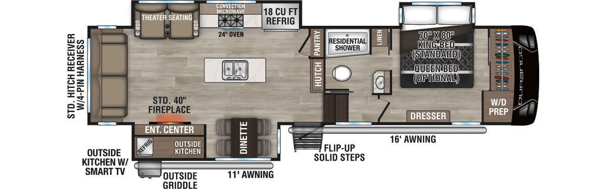 2025 KZ RV Durango D302RLT Fifth Wheel Floorplan
