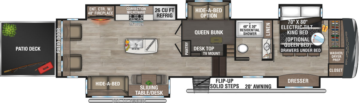 2025 KZ RV Durango Gold G382MBF Fifth Wheel Floorplan