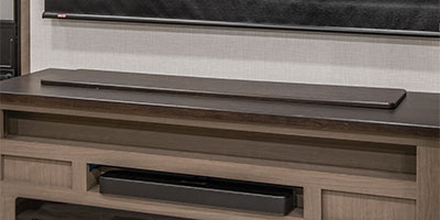 2024 KZ RV Durango HT D240RKD Fifth Wheel Entertainment Center Down