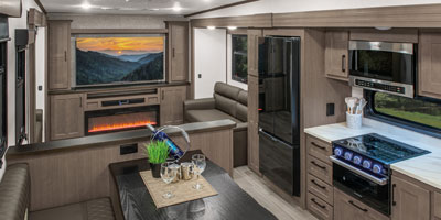 2025 KZ RV Durango HT D290RLT Fifth Wheel Kitchen and Living Room