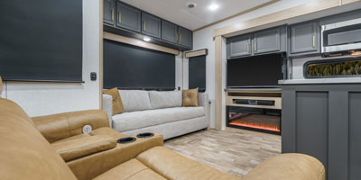 2025 KZ RV Ridgeway 36MB Fifth Wheel Entertainment Center, Fireplace and Sofa