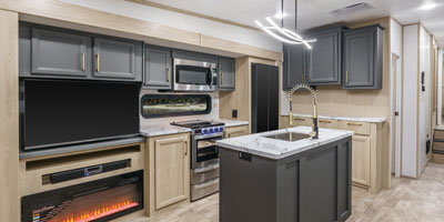 2025 KZ RV Ridgeway 36MB Fifth Wheel Kitchen and Entertainment Center