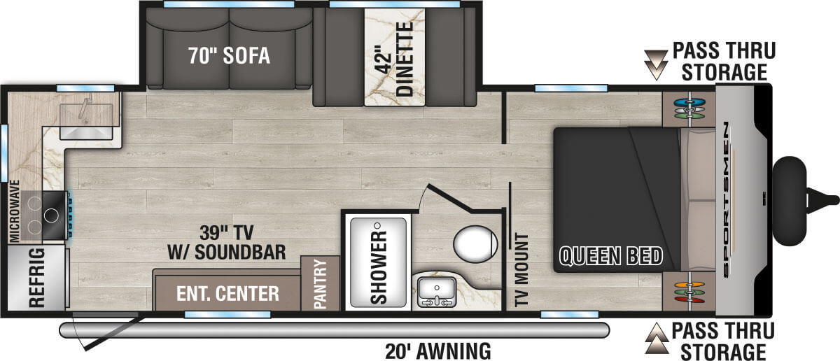 2025 KZ RV Sportsmen SE 241RKSE Travel Trailer Floorplan