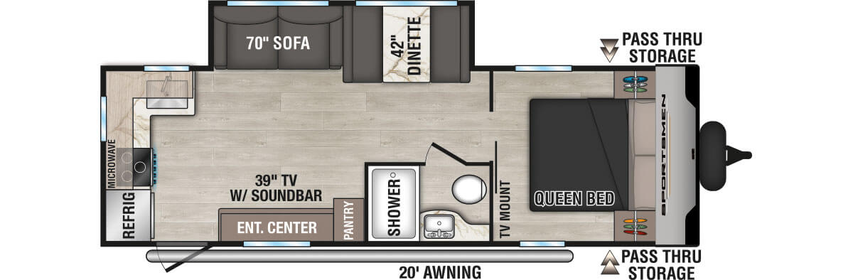 2025 KZ RV Sportsmen SE 241RKSE Travel Trailer Floorplan