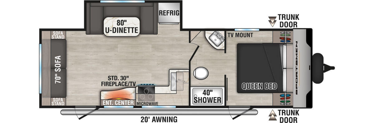 2025 KZ RV Sportsmen SE 251RSSE Travel Trailer Floorplan