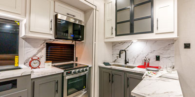 2025 KZ RV Sportster X 3914X Fifth Wheel Toy Hauler Kitchen