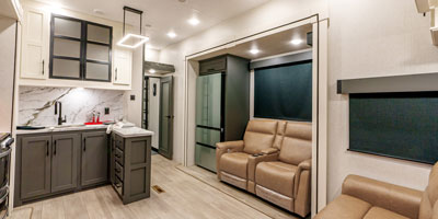 2025 KZ RV Sportster X 3914X Fifth Wheel Toy Hauler Living Area