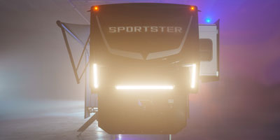 2025 KZ RV Sportster X 3915X Fifth Wheel Toy Hauler Exterior Front Cap Lights