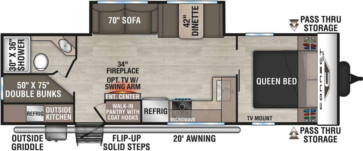 2026 KZ RV Connect SE C271BHKSE Travel Trailer Floorplan