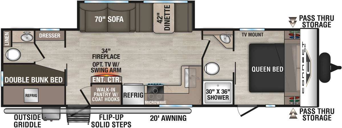 2026 KZ RV Connect SE C301BHKSE Travel Trailer Floorplan