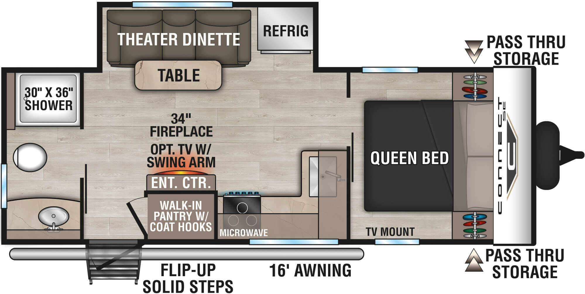 2026 KZ RV Connect SE C221RBSE Travel Trailer Floorplan