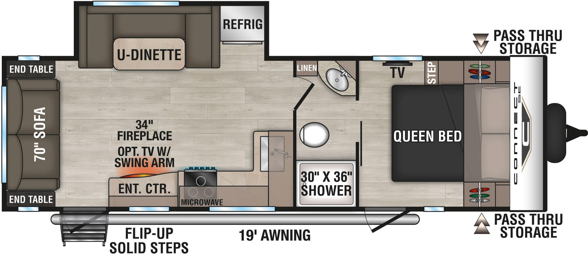 2026 KZ RV Connect SE C251RLSE Travel Trailer Floorplan