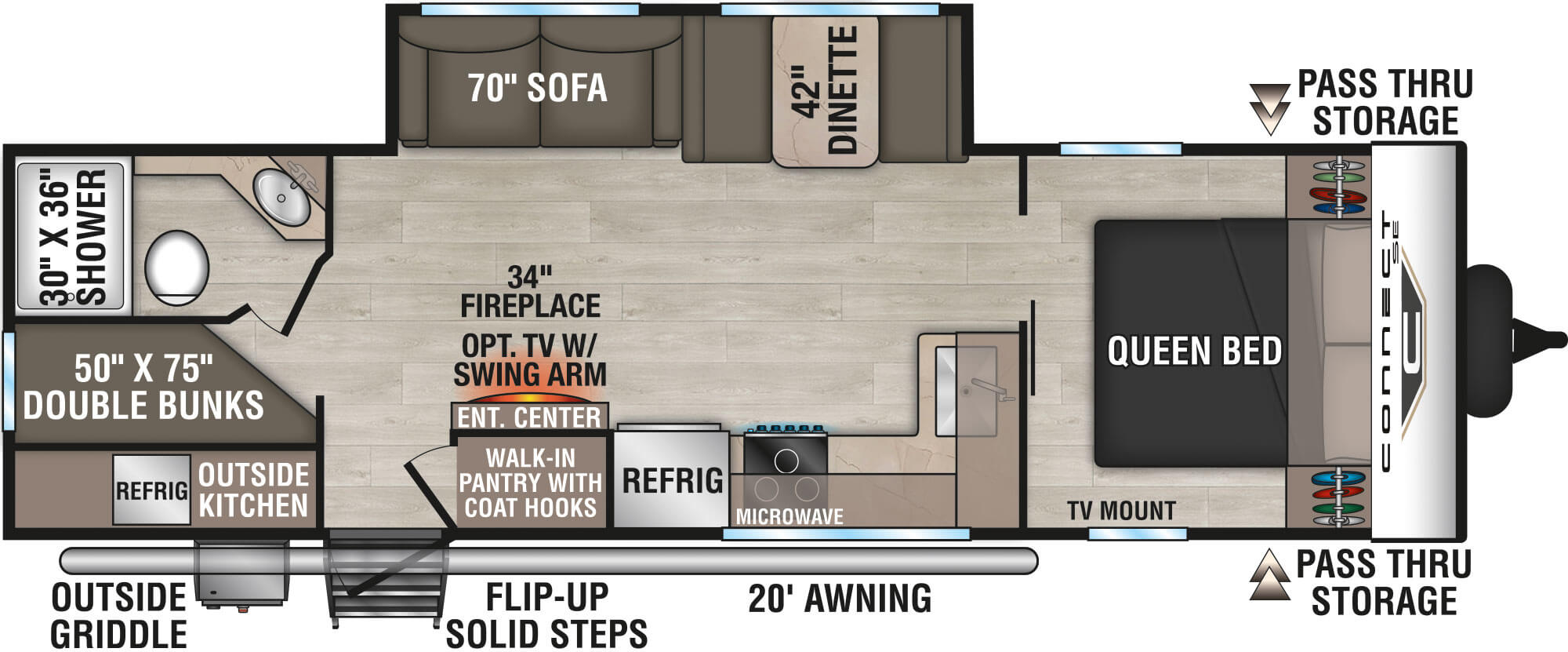 2026 KZ RV Connect SE C271BHKSE Travel Trailer Floorplan