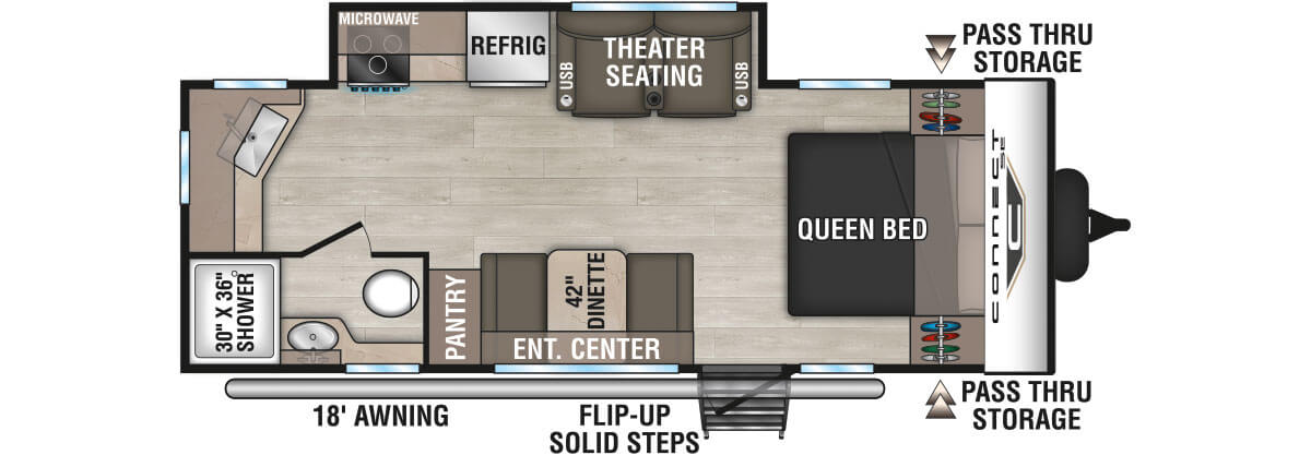 2026 KZ RV Connect SE C211MKSE Travel Trailer Floorplan