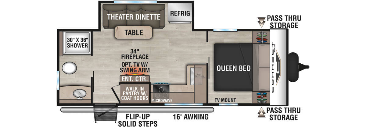 2026 KZ RV Connect SE C221RBSE Travel Trailer Floorplan