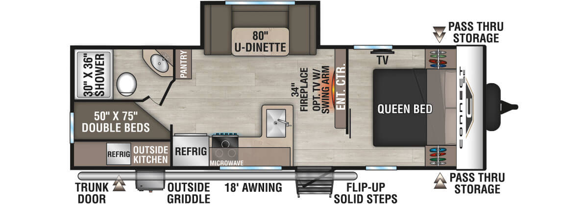 2026 KZ RV Connect SE C241BHKSE Travel Trailer Floorplan
