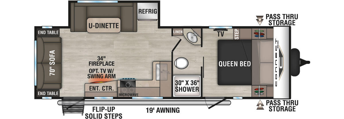 2026 KZ RV Connect SE C251RLSE Travel Trailer Floorplan