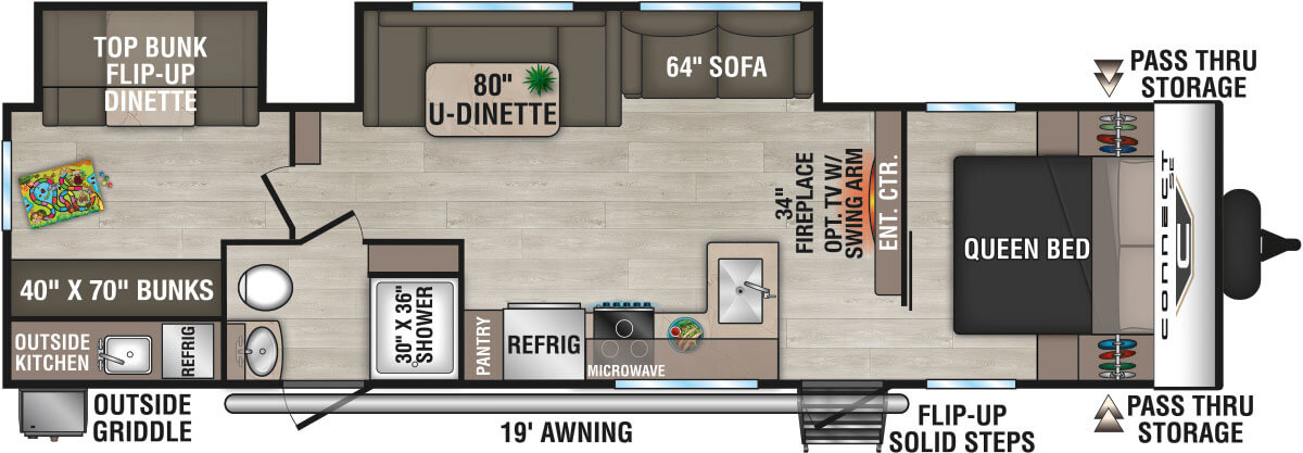 2026 KZ RV Connect SE C312BHKSE Travel Trailer Floorplan