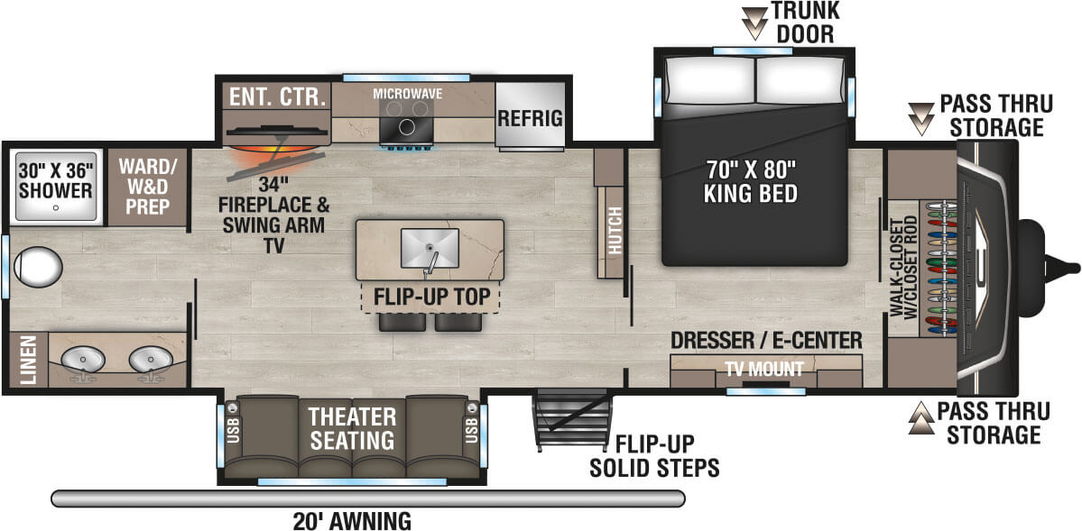 2026 KZ RV Connect C293RB Travel Trailer Floorplan
