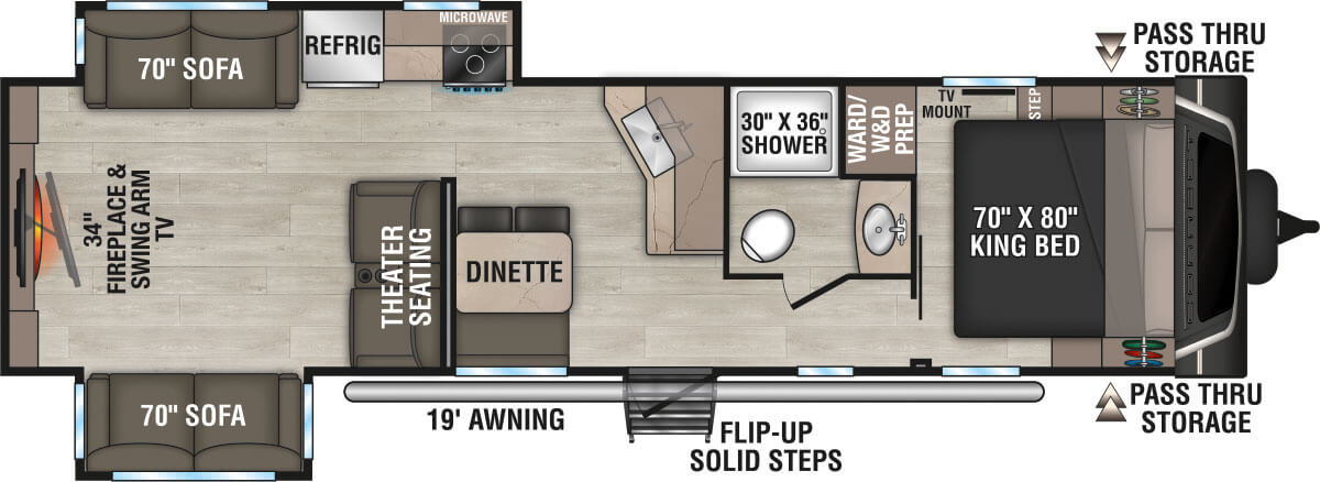2026 KZ RV Connect C312RE Travel Trailer Floorplan