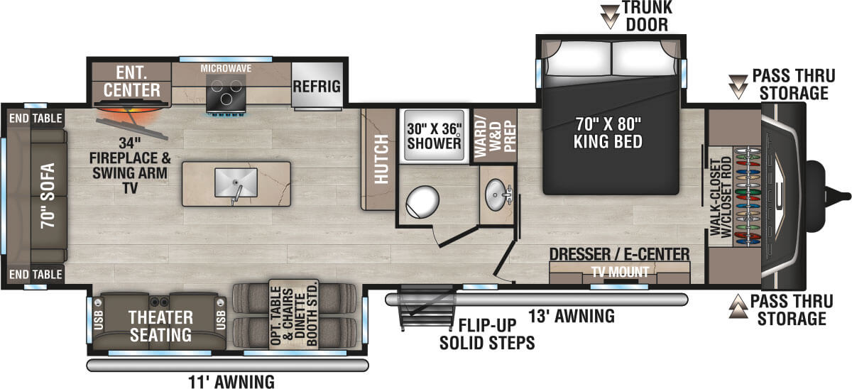 2026 KZ RV Connect C313MK Travel Trailer Floorplan