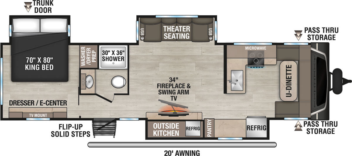 2026 KZ RV Connect C323MKK Travel Trailer Floorplan