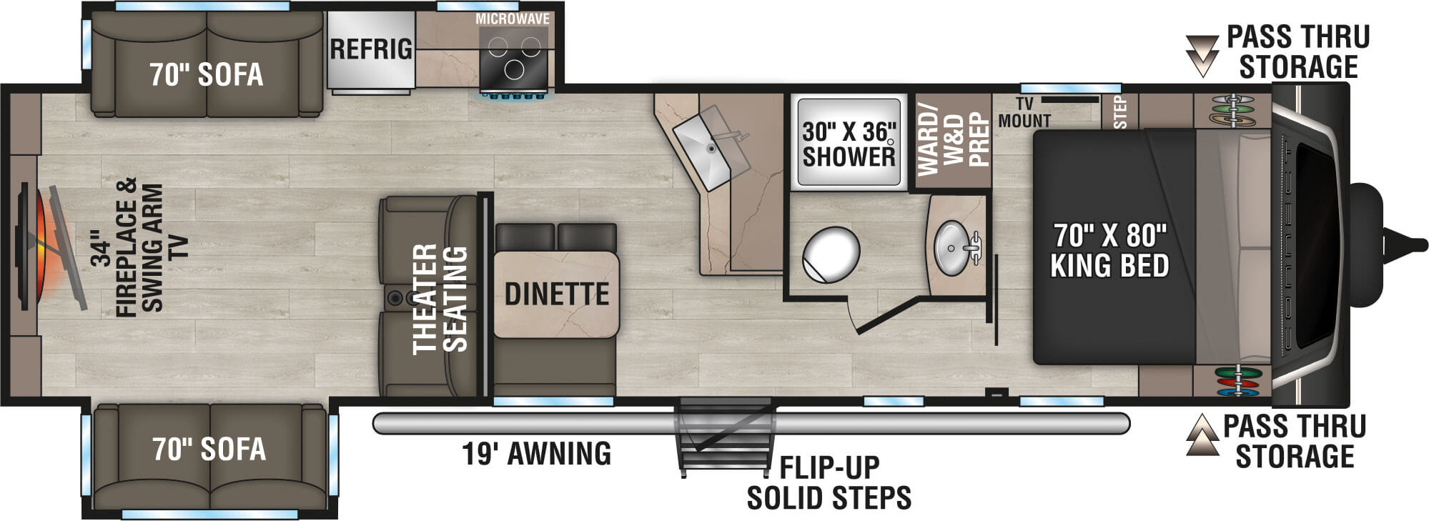 2026 KZ RV Connect C312RE Travel Trailer Floorplan
