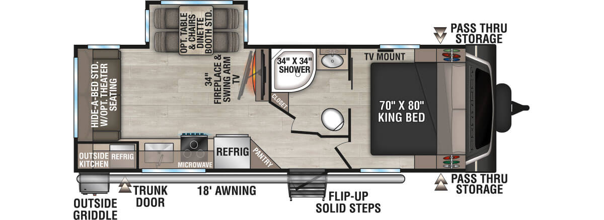 2026 KZ RV Connect C241RLK Travel Trailer Floorplan