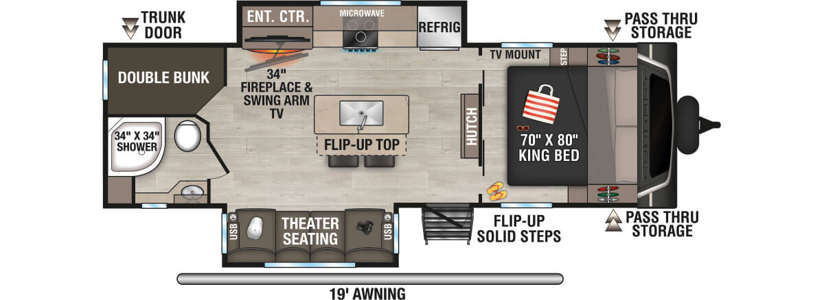 2026 KZ RV Connect C252BH Travel Trailer Floorplan