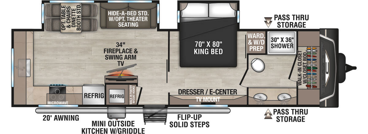 2026 KZ RV Connect C302FBK Travel Trailer Floorplan