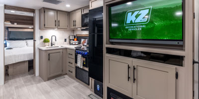 2026 KZ RV Connect C261RB Travel Trailer Entertainment Center and Kitchen