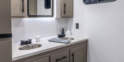 2026 KZ RV Connect C261RB Travel Trailer Master Bathroom Dual Vanity