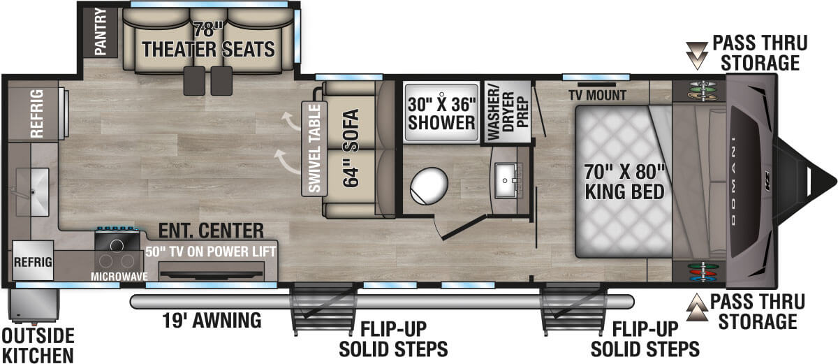 2026 KZ RV Domani DM281ML Travel Trailer Floorplan
