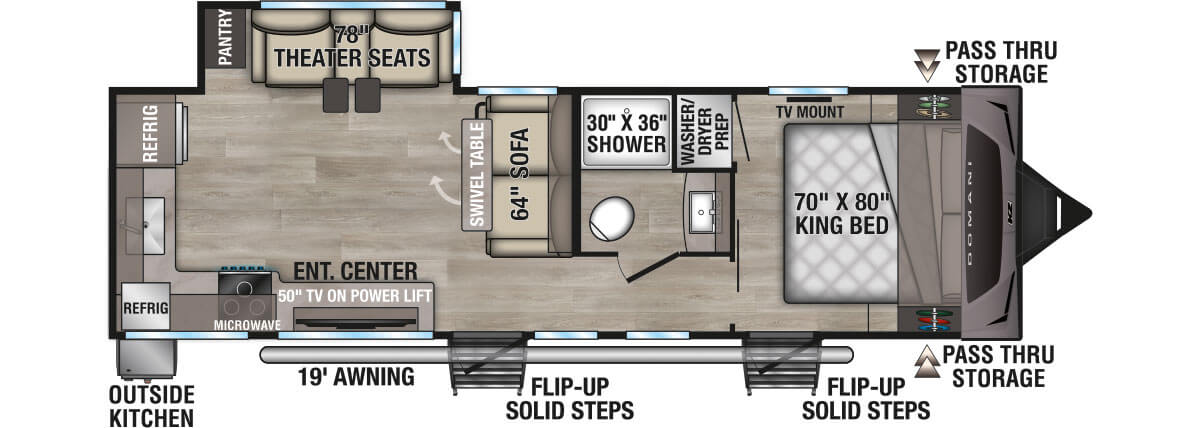 2026 KZ RV Domani DM281ML Travel Trailer Floorplan
