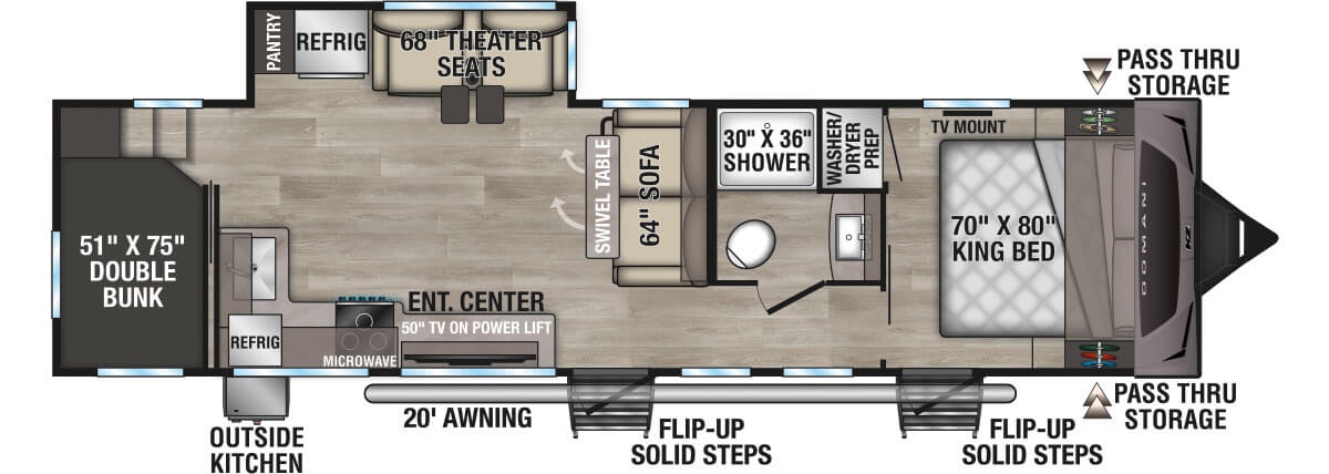 2026 KZ RV Domani DM311BH Travel Trailer Floorplan