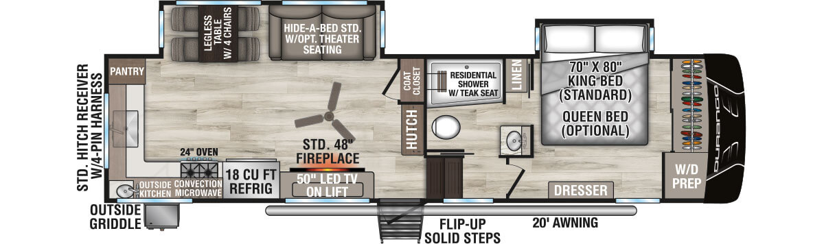 2026 KZ RV Durango D281RKD Fifth Wheel Floorplan