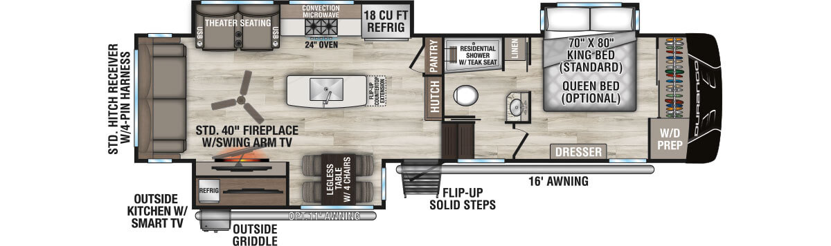 2026 KZ RV Durango D302RLT Fifth Wheel Floorplan