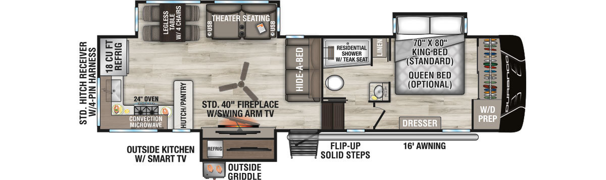 2026 KZ RV Durango D321RKT Fifth Wheel Floorplan