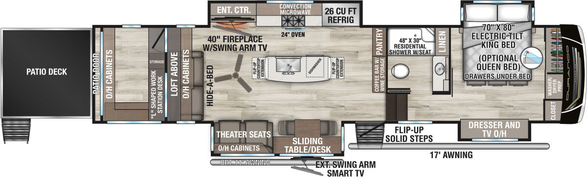 2026 KZ RV Durango Gold G359ROQ Fifth Wheel Floorplan