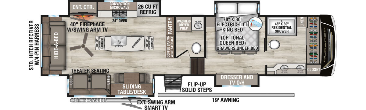 2026 KZ RV Durango Gold G366FBQ Fifth Wheel Floorplan
