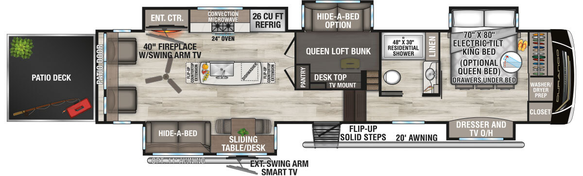 2026 KZ RV Durango Gold G382MBF Fifth Wheel Floorplan