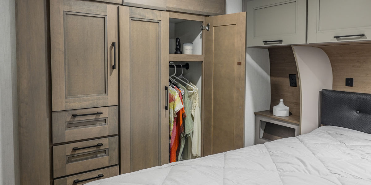 2026 KZ RV Durango HT D240RKD Fifth Wheel Bedroom Wardrobe