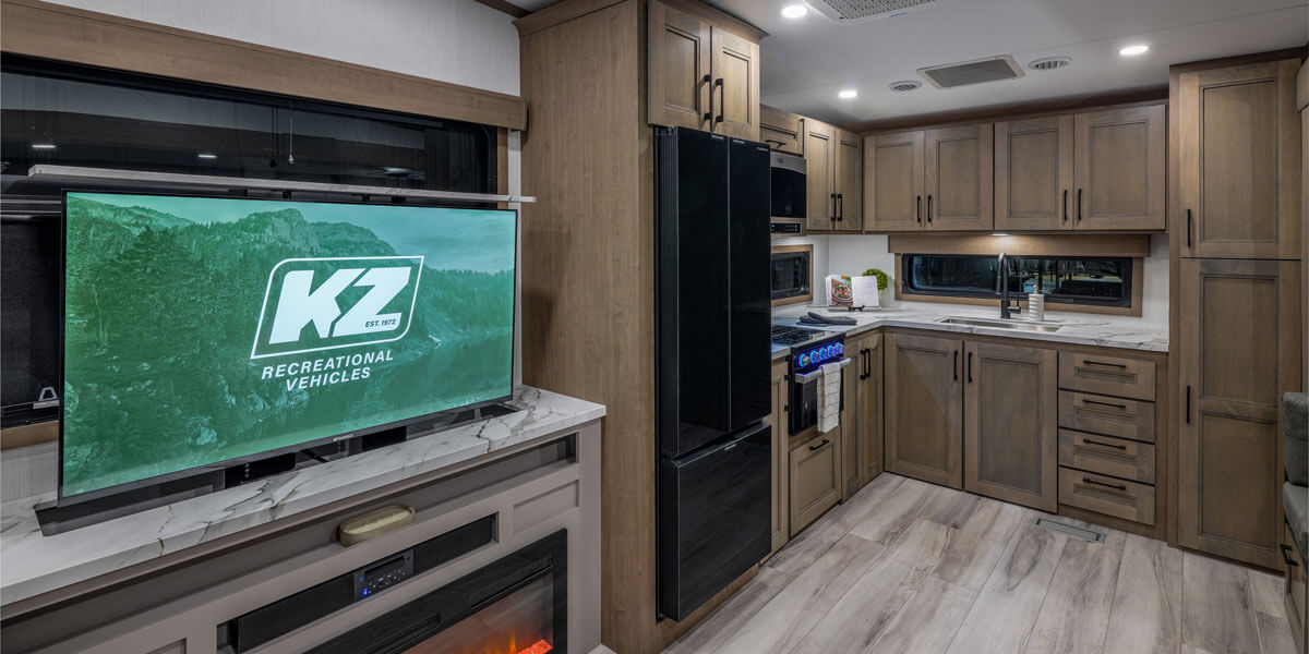 2026 KZ RV Durango HT D240RKD Fifth Wheel Kitchen and Entertainment Center