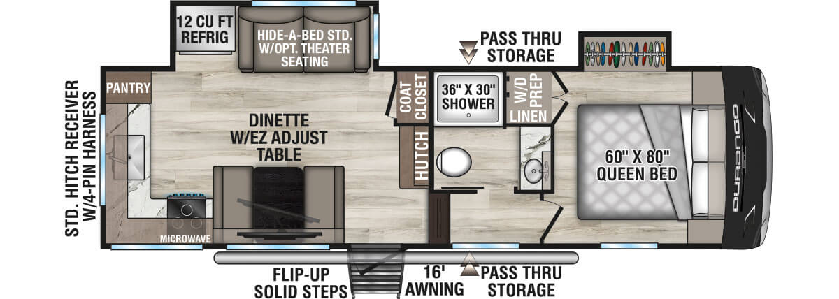 2026 KZ RV Durango HT D232MLD Fifth Wheel Floorplan