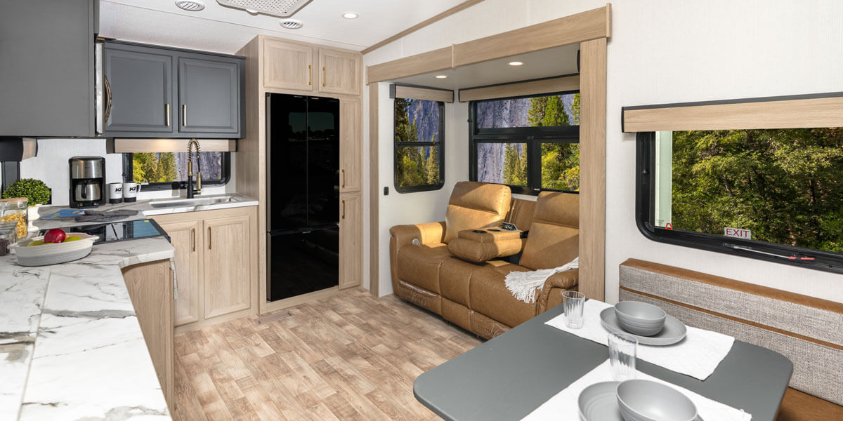2026 KZ RV Ridgeway 27RK Fifth Wheel Kitchen Theater Seating