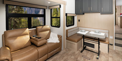 2026 KZ RV Ridgeway 27RK Fifth Wheel Theater Seating and Dinette
