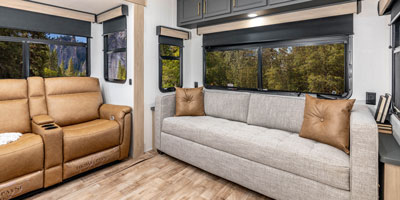 2026 KZ RV Ridgeway 31RL Fifth Wheel Rear Living Sofa